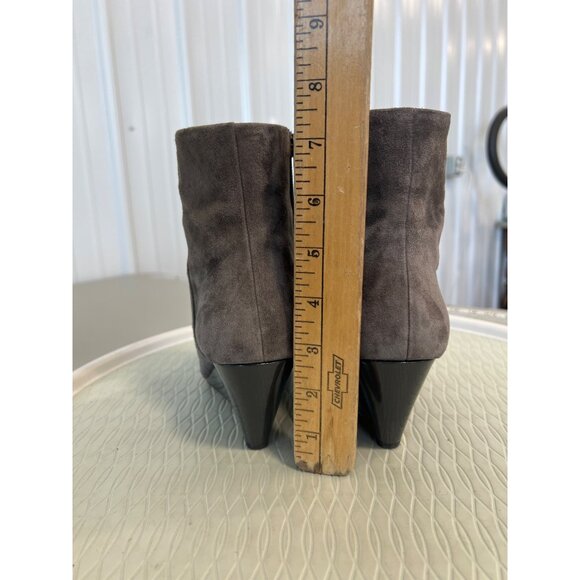 Donald J Pliner Jae Wedge Ankle Bootie Womens 6 Gray Almond Toe Bohemian Hippie - Picture 4 of 9